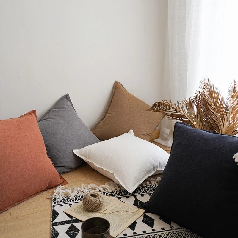 Cushion covers – Premium ramie cotton – Solid colors – Indoor and outdoor use – 45x45cm to 80x80cm 3