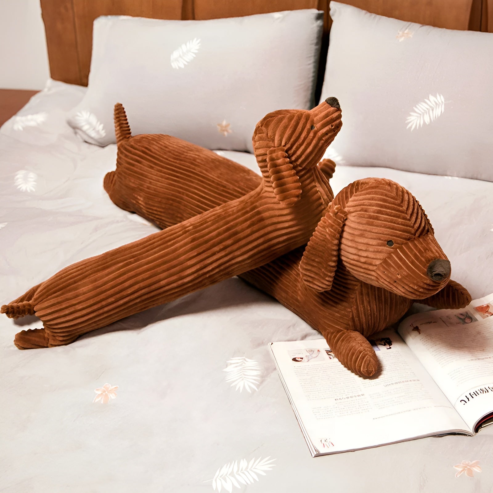 Dachshund pillow – Ergonomic plush – Multi-colored – Cozy home decor accessory – 20 x 10 in 2