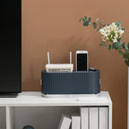 Sleek decorative cable storage box in a chic gray finish, designed to keep cords tidy and organized. Made from durable materials, it blends functionality with 0