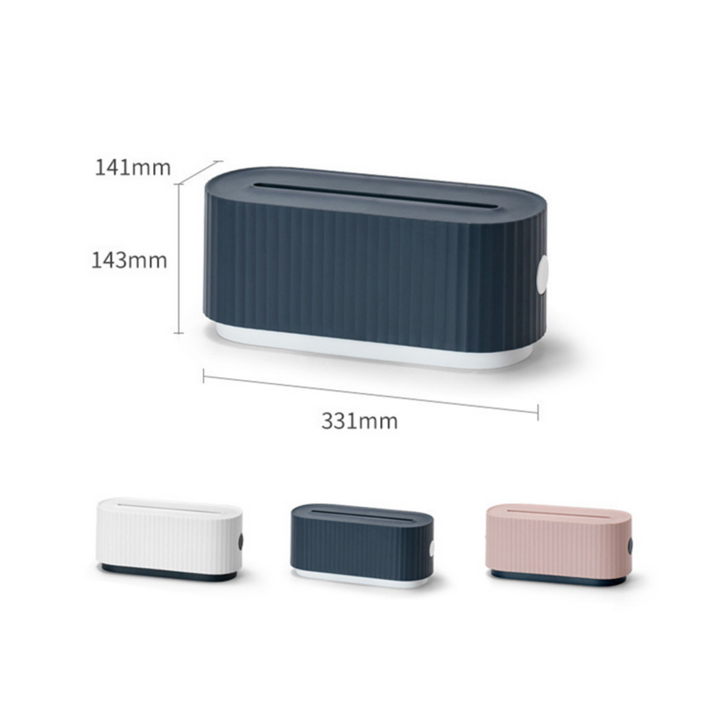 Stylish decorative cable storage box in sleek gray, made from durable wood with a smooth finish. Features a minimalist design, ideal for organizing cords and chargers 7