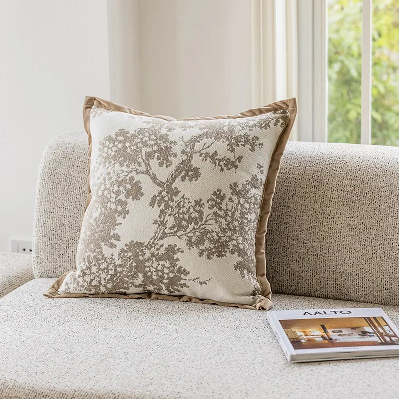 Decorative pillow cover – Jacquard fabric – Brown coffee – Stylish cushion cover for living room or bed – 17.7 x 17.7 in 3