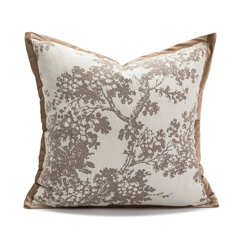Decorative pillow cover – Jacquard fabric – Brown coffee – Stylish cushion cover for living room or bed – 17.7 x 17.7 in 6