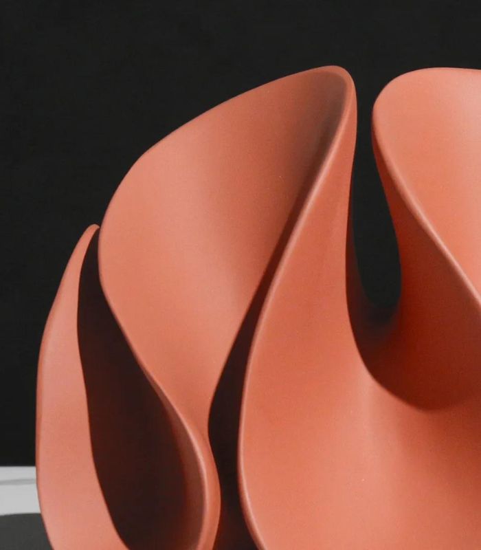 Decorative sculpture – Handcrafted resin – Coral-inspired design – Terracotta red – Elegant home accent 4
