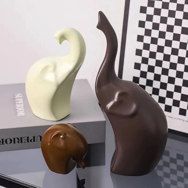 Decorative statue – Nordic elephant figurines – Gray resin – Unique desktop ornament – Thoughtful gift idea 1
