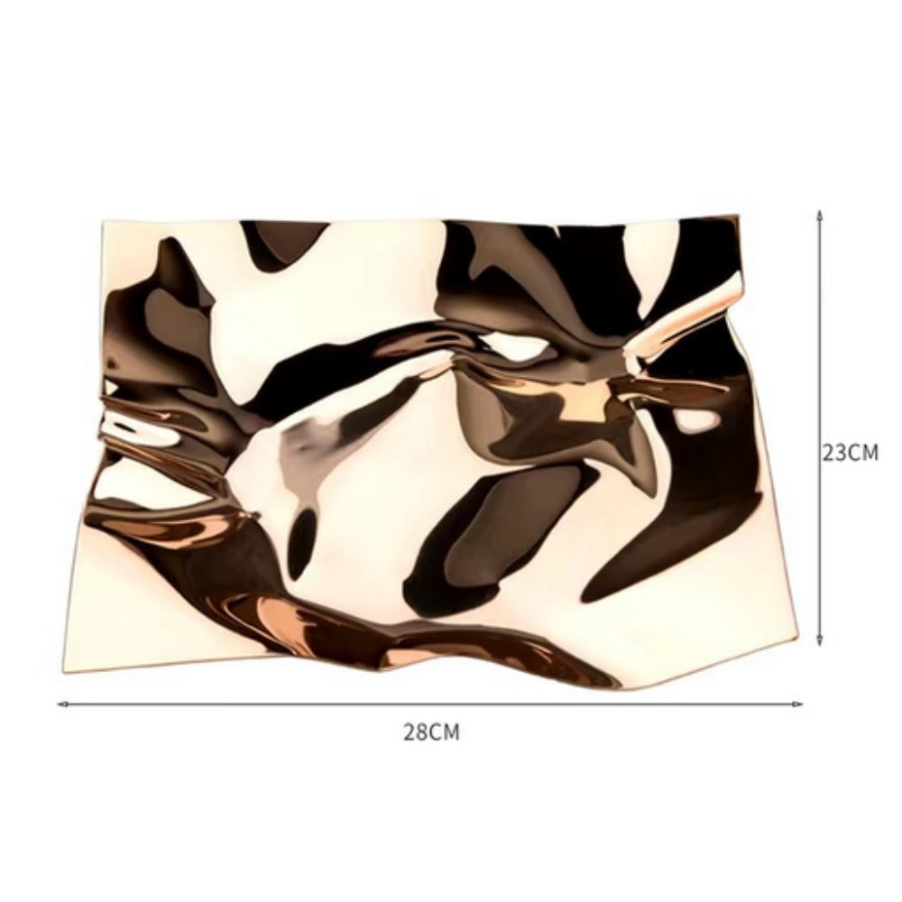 Decorative tray – Hand-polished stainless steel – Artistic wrinkled design – Modern home accent 7