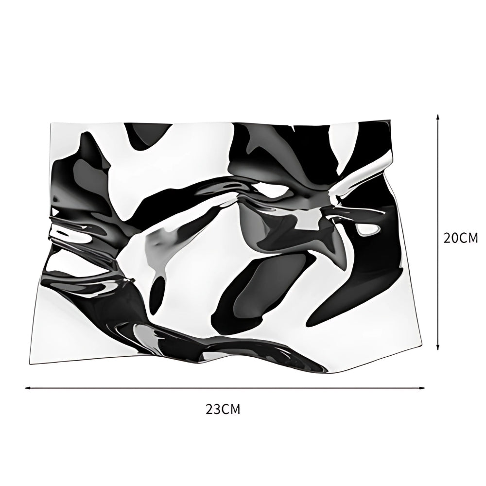 Decorative tray – Hand-polished stainless steel – Artistic wrinkled design – Modern home accent 8