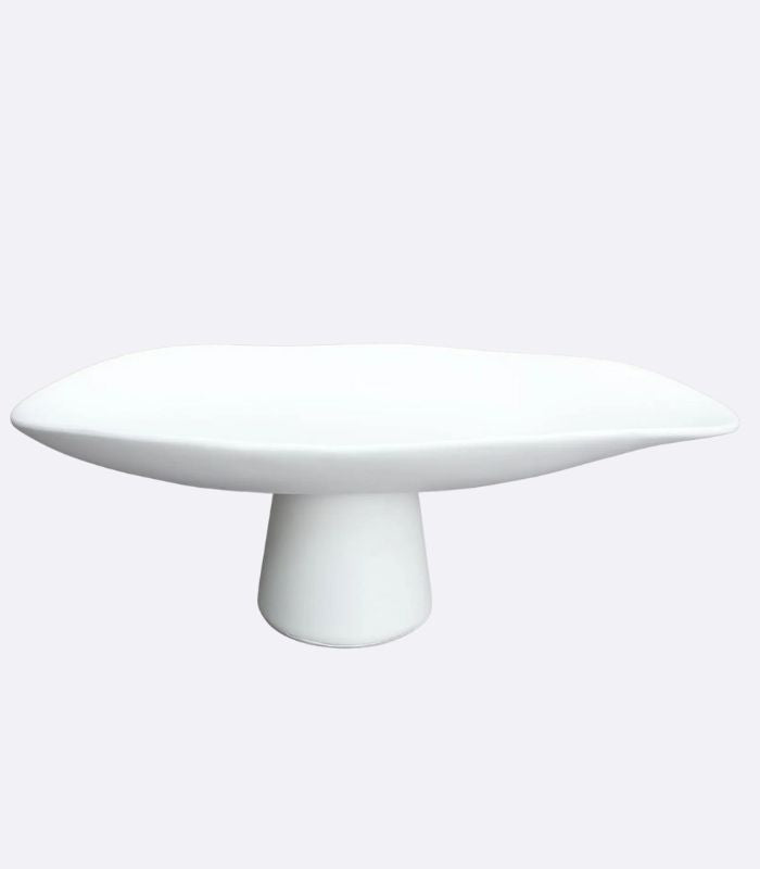 Decorative tray – Handcrafted porcelain – Elegant white design – Versatile table centerpiece – 11.8 x 5.7 in or 17.7 x 8.1 in 1