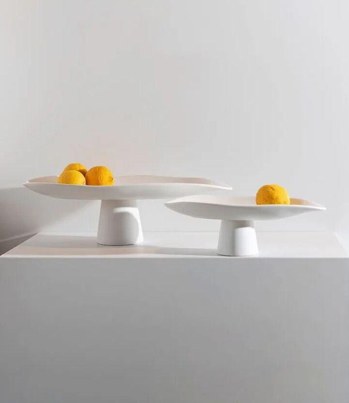 Decorative tray – Handcrafted porcelain – Elegant white design – Versatile table centerpiece – 11.8 x 5.7 in or 17.7 x 8.1 in 4