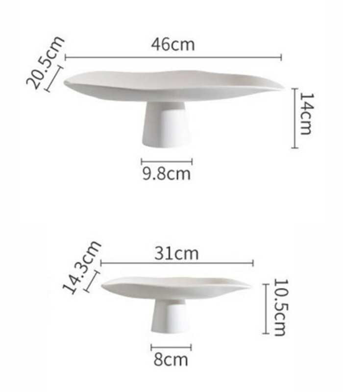Decorative tray – Handcrafted porcelain – Elegant white design – Versatile table centerpiece – 11.8 x 5.7 in or 17.7 x 8.1 in 6