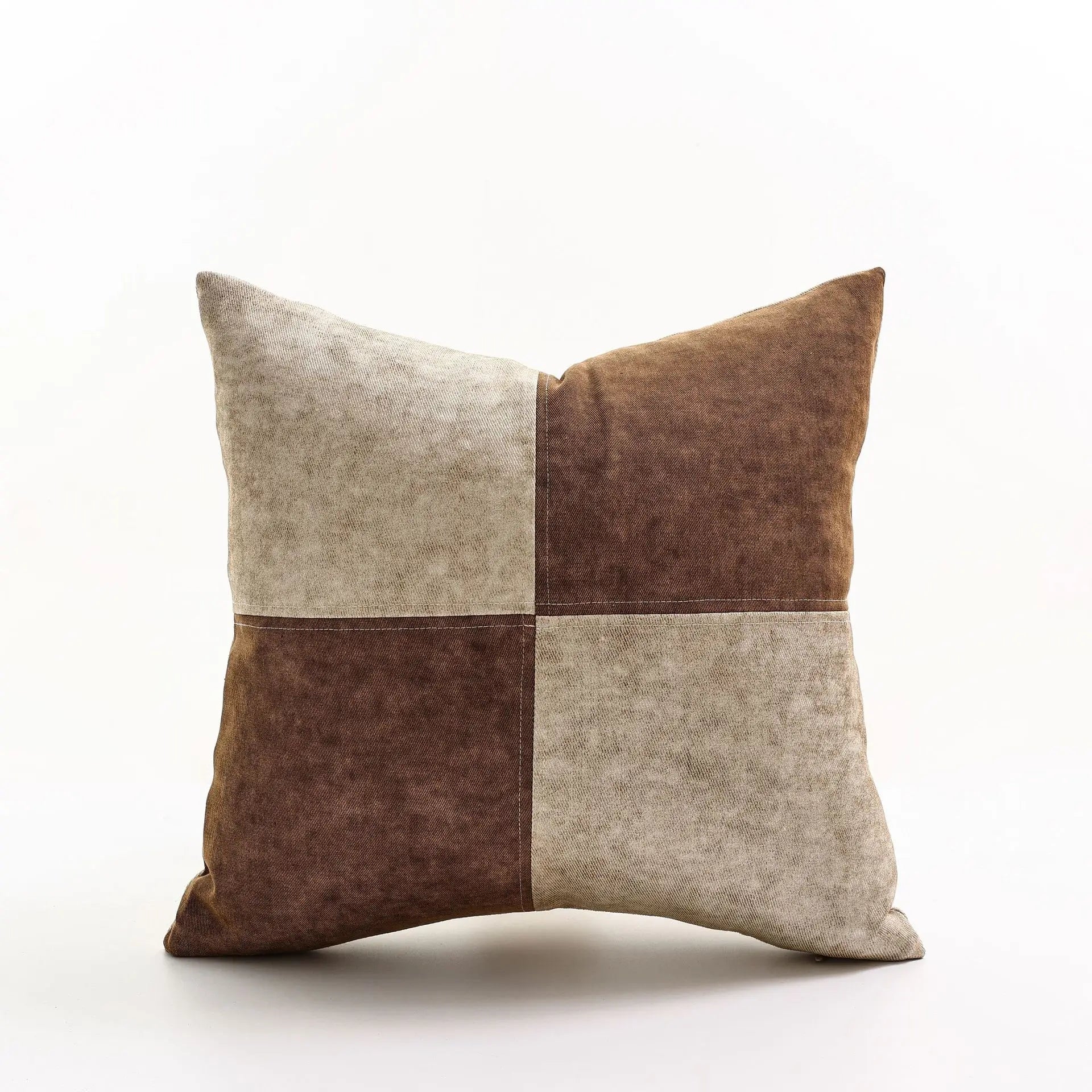 Denim cushion cover – Yarn-dyed polyester – Modern rustic design – Versatile home accessory 0