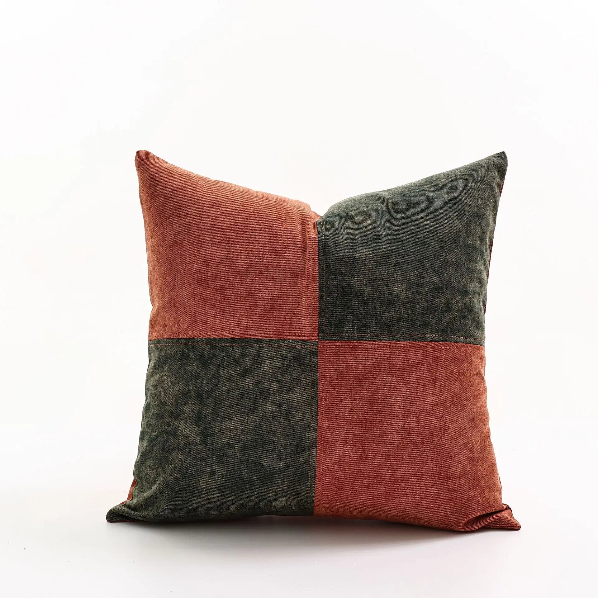 Denim cushion cover – Yarn-dyed polyester – Modern rustic design – Versatile home accessory 13