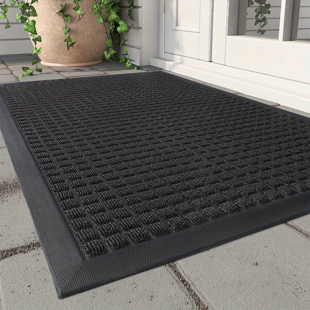 Door mat – Durable polypropylene – Black or gray – Indoor and outdoor use – Stylish welcome mat for entryways 0