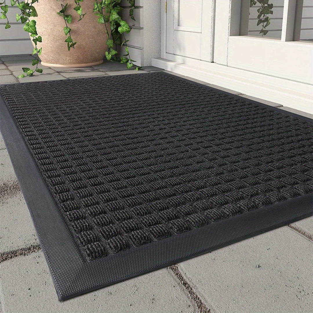 Door mat – Durable polypropylene – Black or gray – Indoor and outdoor use – Stylish welcome mat for entryways 0