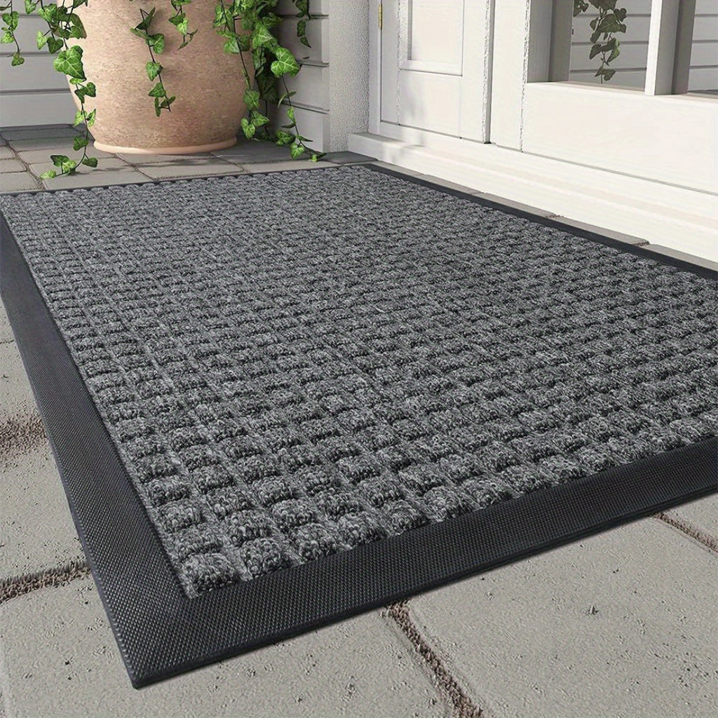 Door mat – Durable polypropylene – Black or gray – Indoor and outdoor use – Stylish welcome mat for entryways 1