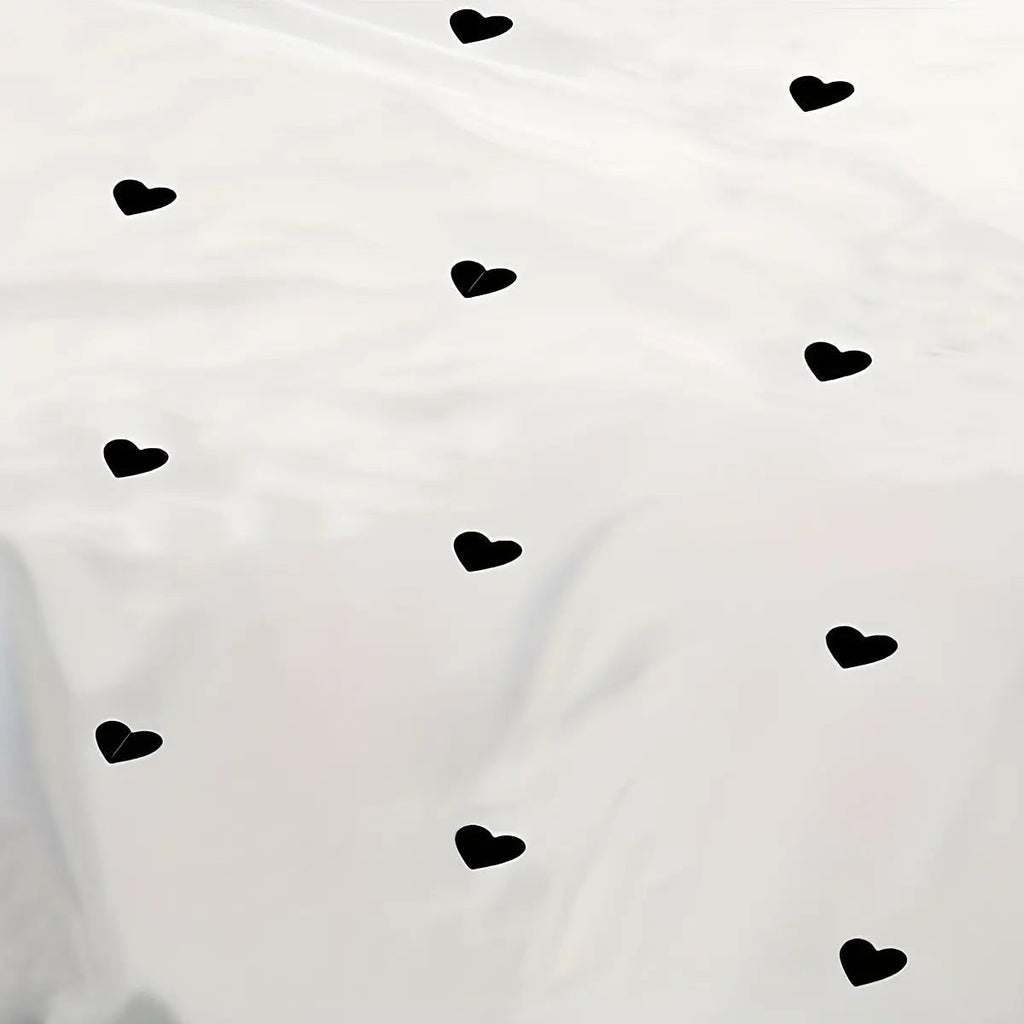 Duvet cover set – Soft polyester – Black love print – Cozy bedroom accessory 0