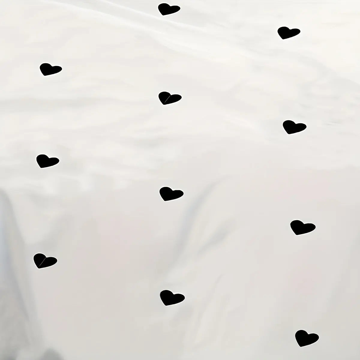 Duvet cover set – Soft polyester – Black love print – Cozy bedroom accessory 0