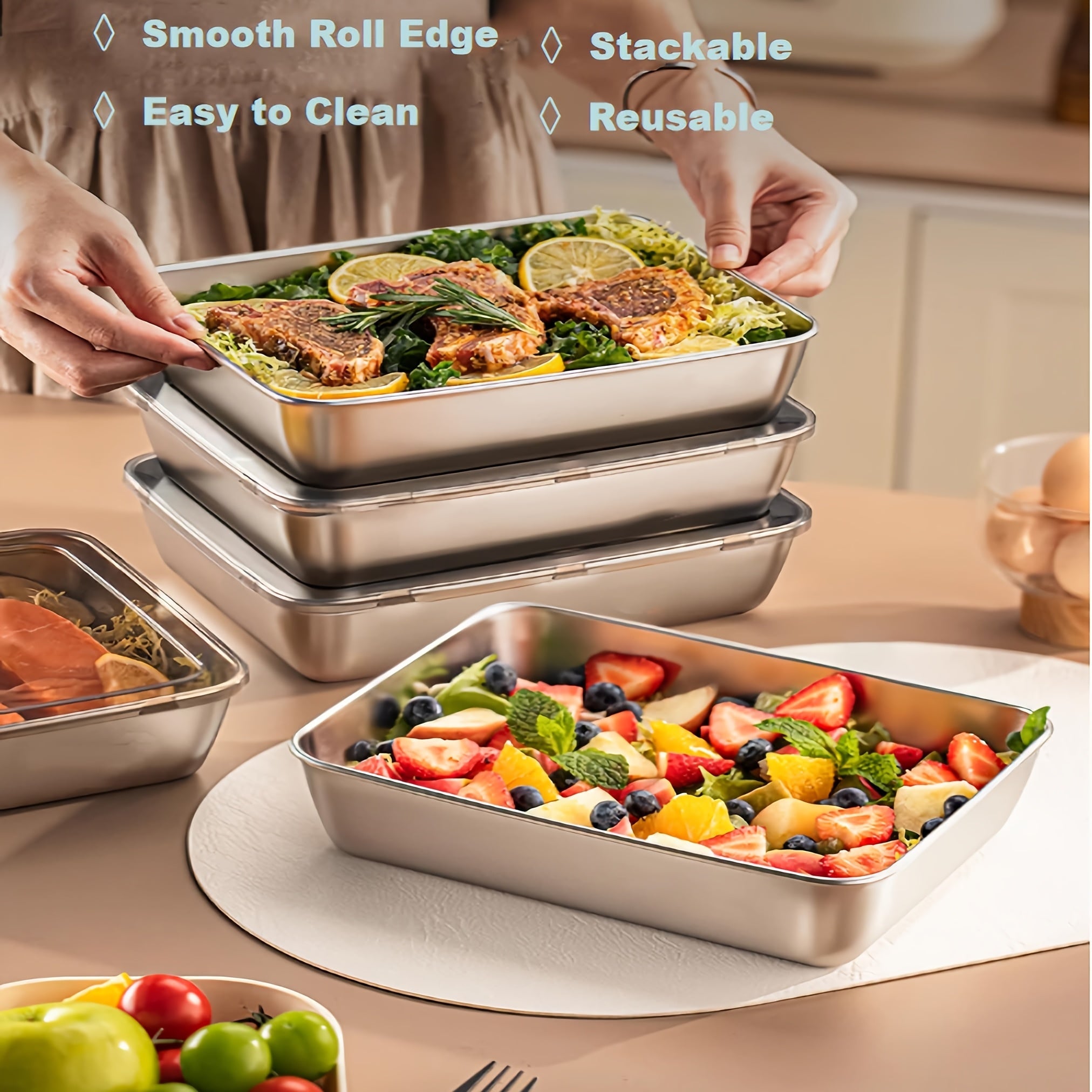 Eco-Storage | Stainless Steel Meal Prep Containers with Leakproof Design Ð Stackable Food Storage for Organized Kitchen 2