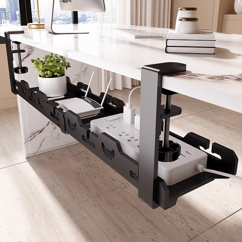 Efficient | Under Desk Cable Management Tray with Adjustable Design Ð Durable Metal Organizer for Tidy Workspaces 0