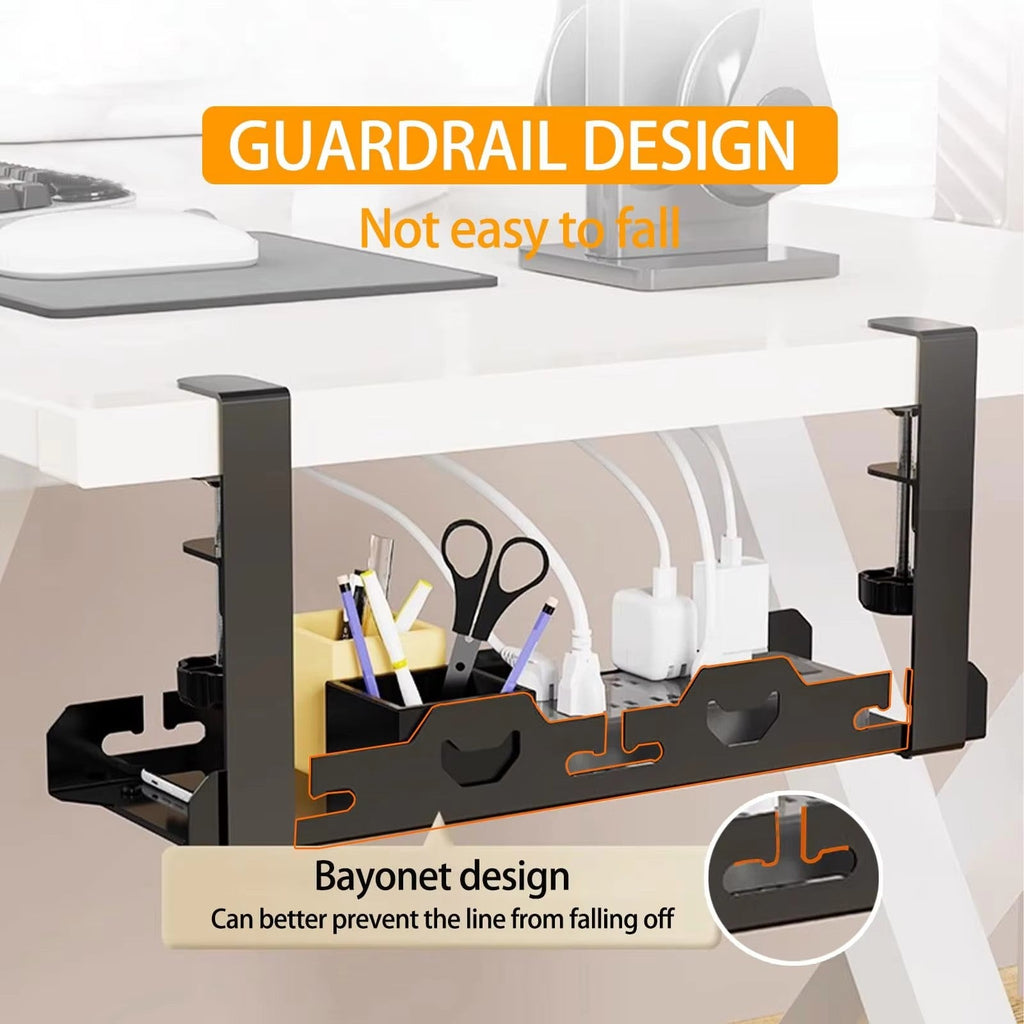 Efficient | Under Desk Cable Management Tray with Adjustable Design Ð Durable Metal Organizer for Tidy Workspaces 3