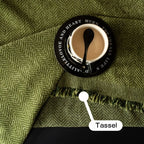 Elegant Chenille Sofa Cover | Minimalist Herringbone Design with Tassel Edges Ð Versatile Blanket for Home Decor 1