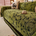 Elegant Chenille Sofa Cover with Floral Design, Pet-Friendly Anti-Slip Slipcover for 3-4 Seater Couch 0