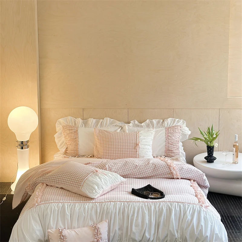 Elegant French Grid | Bedding Set with Duvet Cover & Pillowcases - All-Season Comfort for Stylish Bedrooms 5