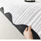 Elegant Herringbone Sofa Cover with Scalloped Edge Ð Stylish Protection for Your Furniture 7