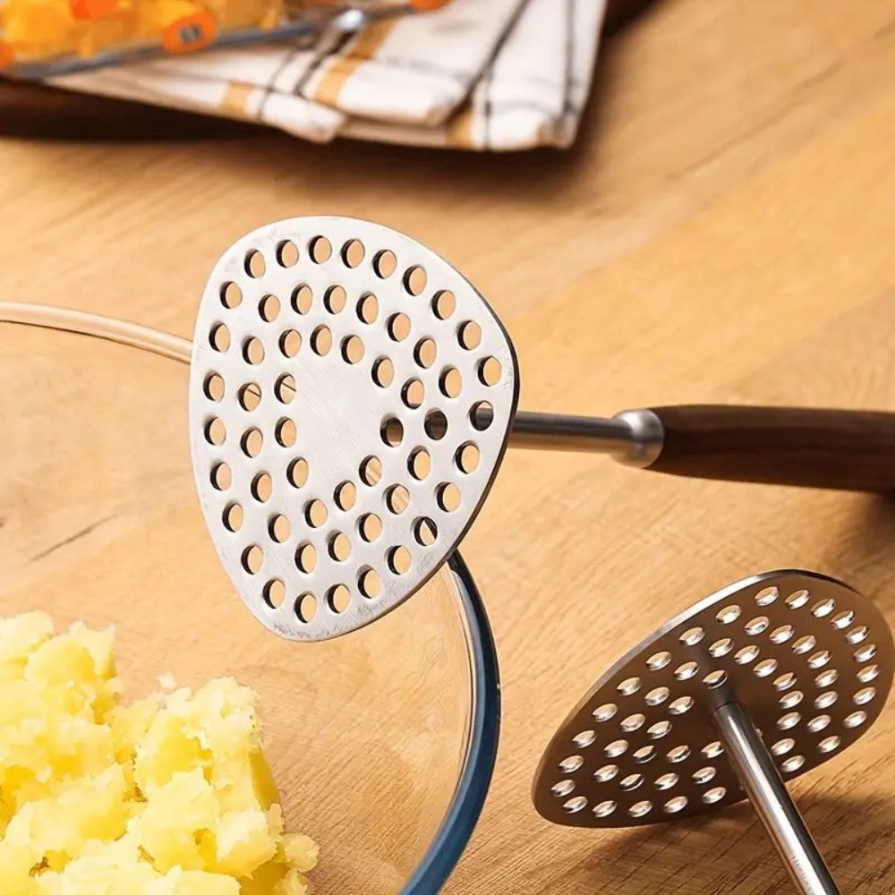 Elegant Stainless Steel Potato Masher with Ergonomic Handle for Smooth Pureeing 3