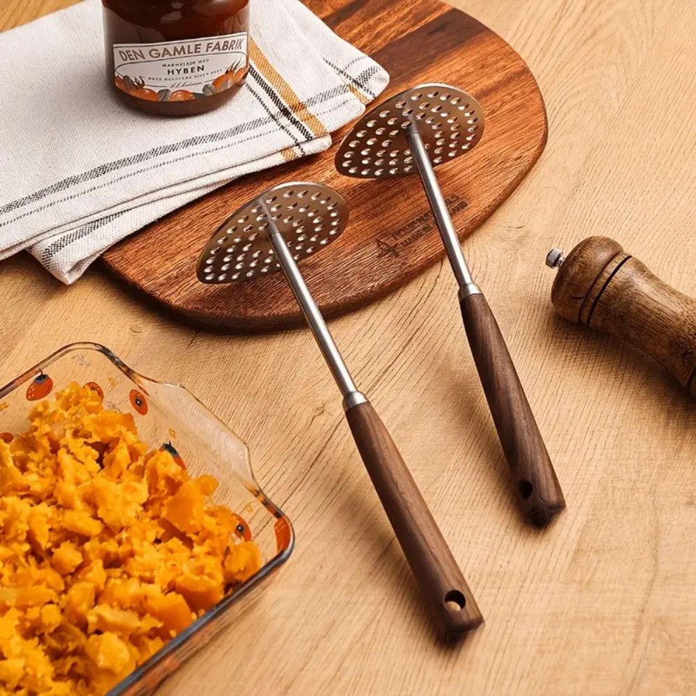 Elegant Stainless Steel Potato Masher with Ergonomic Handle for Smooth Pureeing 4