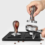 Espresso tamper – Edible grade stainless steel – Color wood handle – 51mm, 53mm, 58mm sizes – Best espresso tamper for home baristas 0