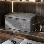 Lightweight, foldable fabric storage box in a stylish gray pattern, perfect for organizing home décor. Ideal for storing toys, clothes, or accessories while 6