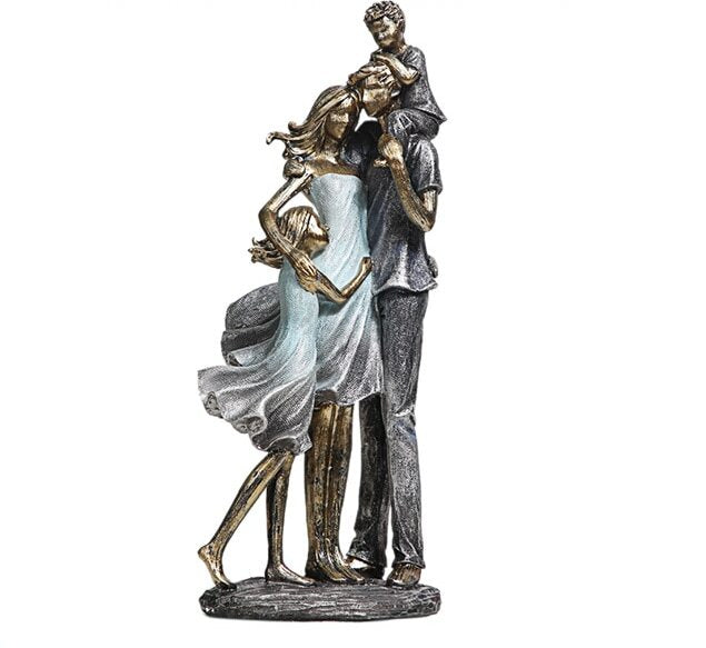 Family figurines – Eco-friendly resin – Multicolored – Heartwarming home decor for living spaces – 4.9 x 3.3 x 11 in 0