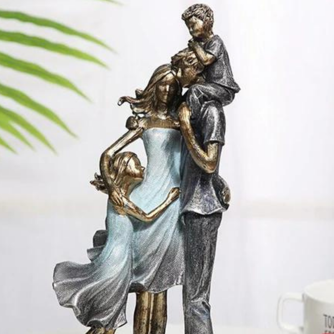 Family figurines – Eco-friendly resin – Multicolored – Heartwarming home decor for living spaces – 4.9 x 3.3 x 11 in 1