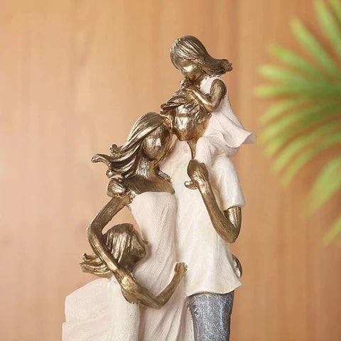 Family figurines – Eco-friendly resin – Multicolored – Heartwarming home decor for living spaces – 4.9 x 3.3 x 11 in 2