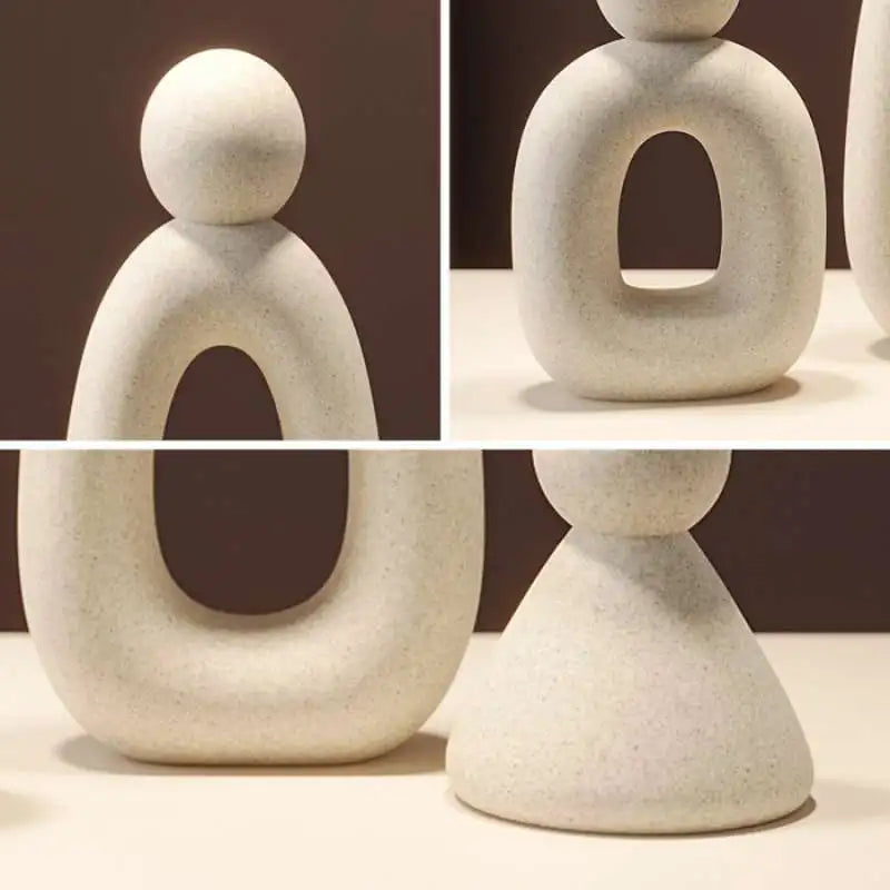 Family statue – Modern resin sculpture – White and grey finish – Nordic home decor for living room or bedroom 5