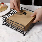 FerroLuxe Iron Napkin Holder – Modern Matte Black Table Accent 0