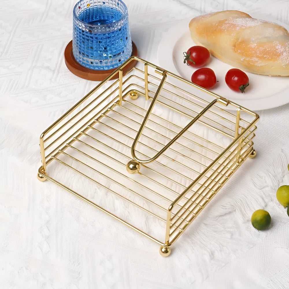 FerroLuxe Iron Napkin Holder – Modern Matte Black Table Accent 2