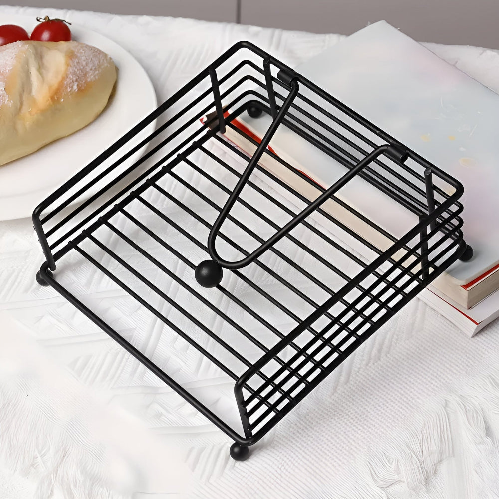 FerroLuxe Iron Napkin Holder – Modern Matte Black Table Accent 3