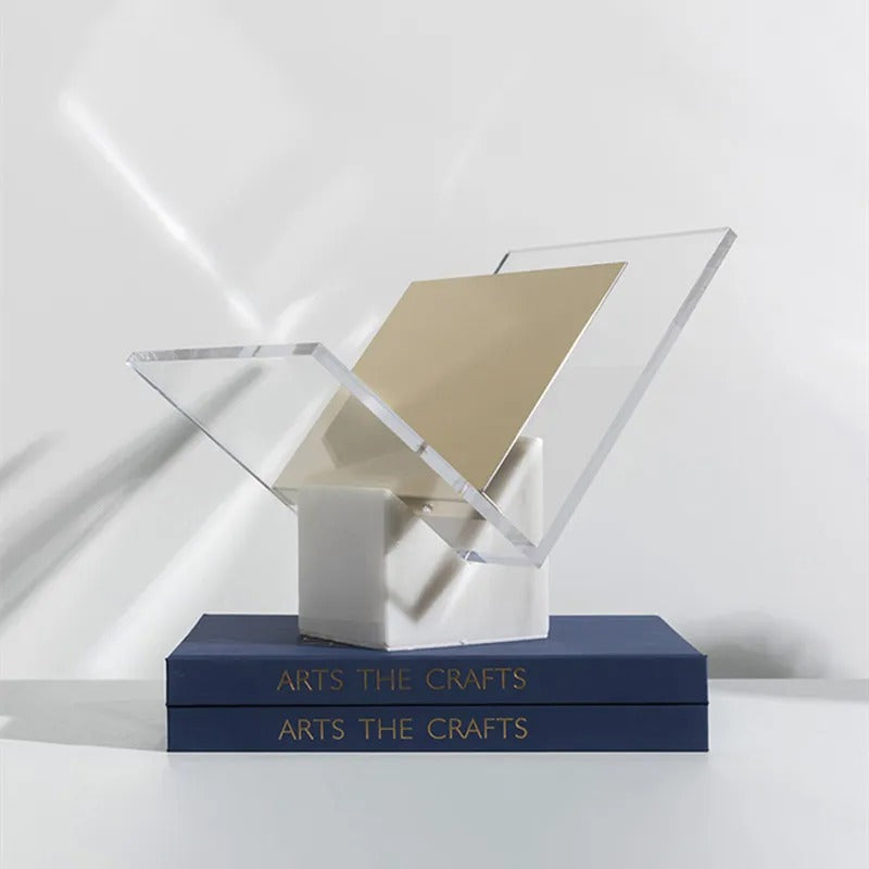 File holder – Marble acrylic – Elegant design – Modern desk organizer – 10.6 x 7.9 x 8.5 in 0