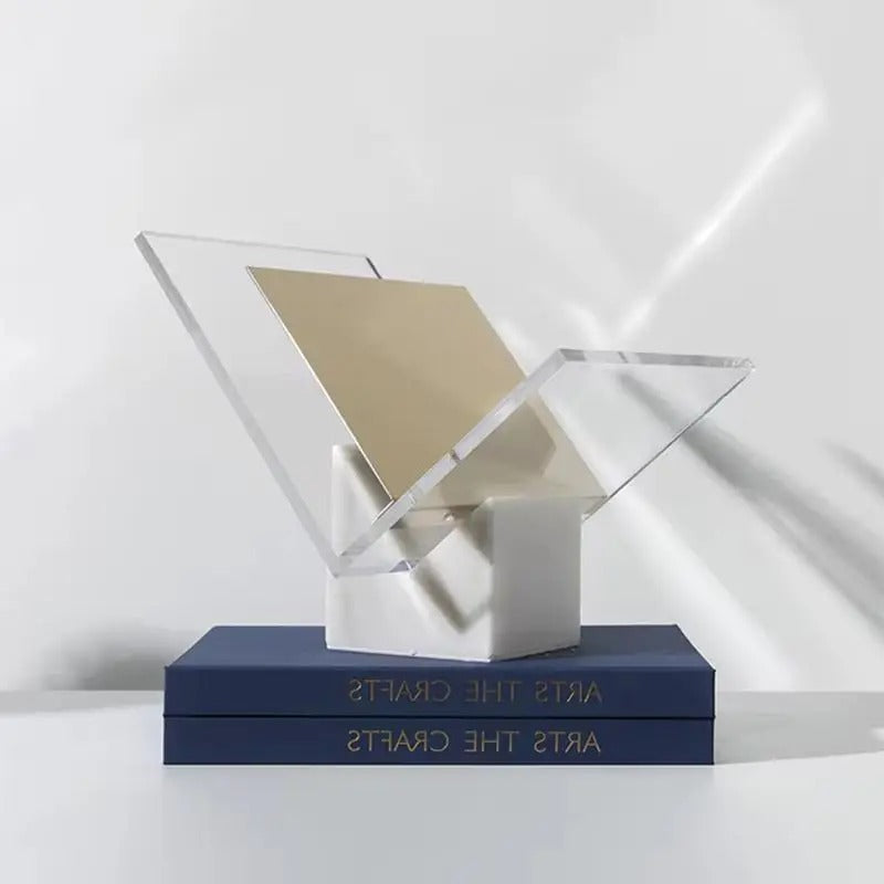 File holder – Marble acrylic – Elegant design – Modern desk organizer – 10.6 x 7.9 x 8.5 in 1