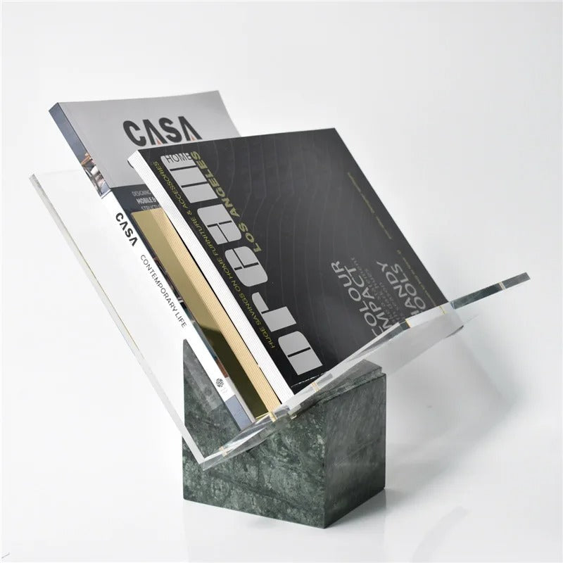 File holder – Marble acrylic – Elegant design – Modern desk organizer – 10.6 x 7.9 x 8.5 in 3