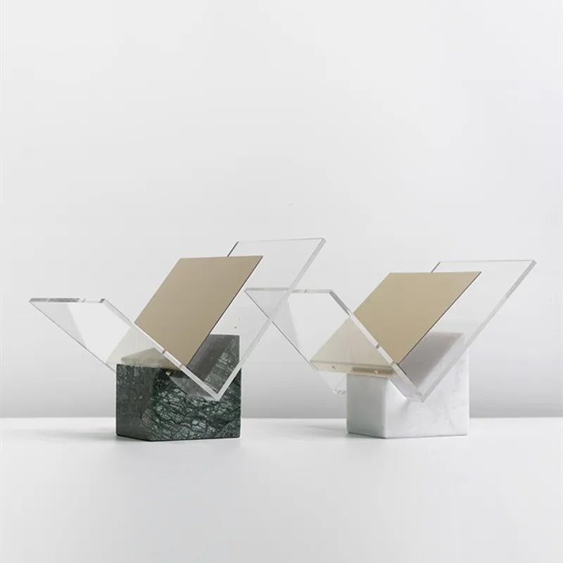 File holder – Marble acrylic – Elegant design – Modern desk organizer – 10.6 x 7.9 x 8.5 in 6