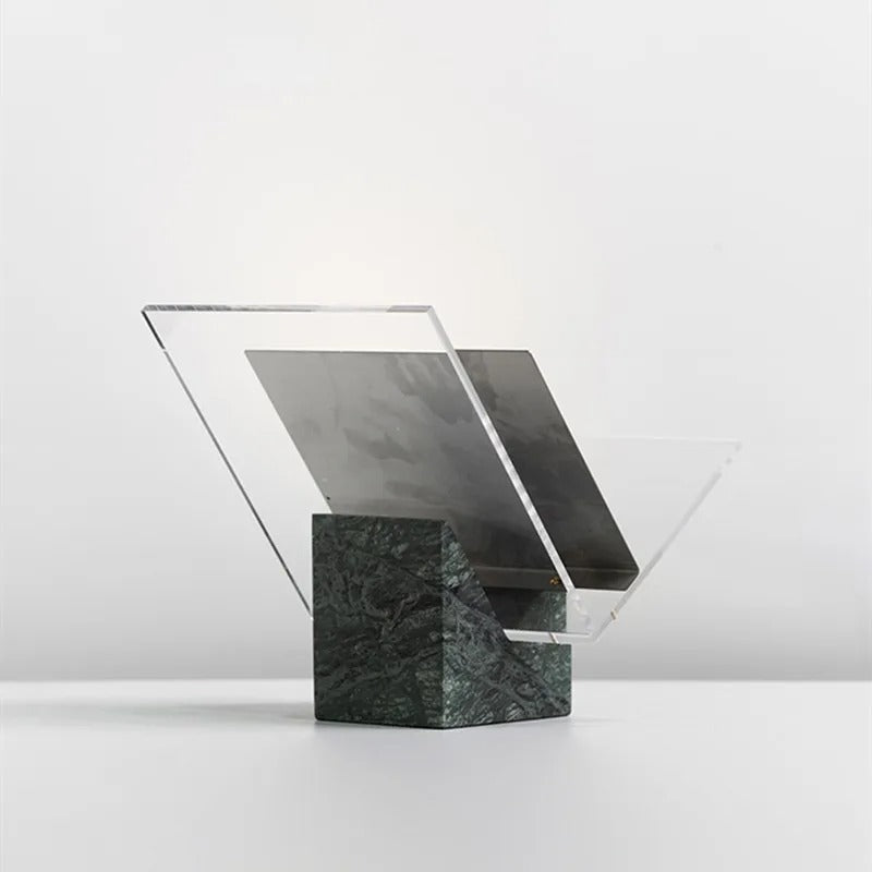 File holder – Marble acrylic – Elegant design – Modern desk organizer – 10.6 x 7.9 x 8.5 in 8