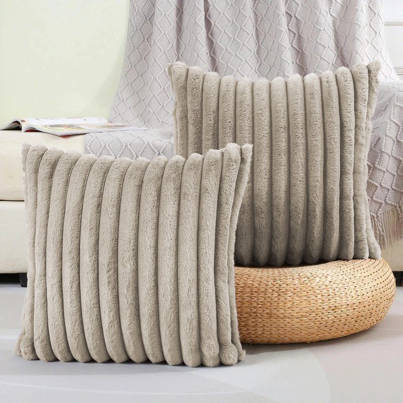 Soft fleece pillowcase in a soothing cream color, designed for ultimate comfort. This cozy bedding essential features a smooth texture, perfect for enhancing sleep quality and 5