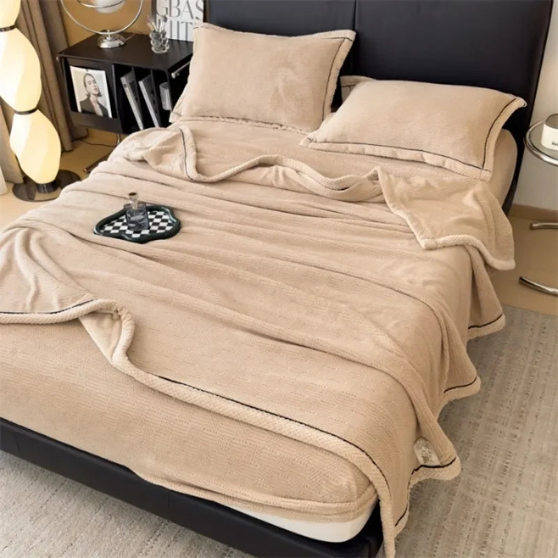 Fleece blanket – Soft jacquard design – Thickened winter warmth – Cozy multifunctional throw – 60 x 80 in 2
