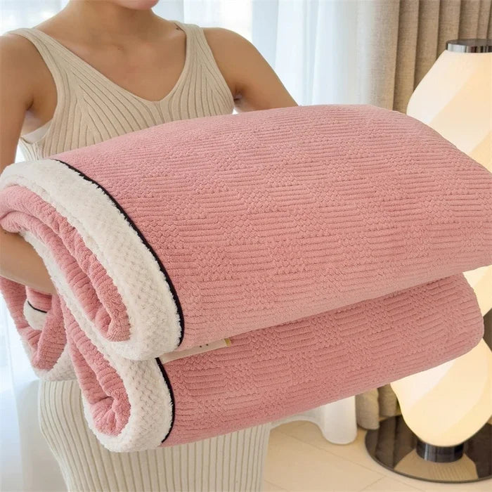 Fleece blanket – Soft jacquard design – Thickened winter warmth – Cozy multifunctional throw – 60 x 80 in 7