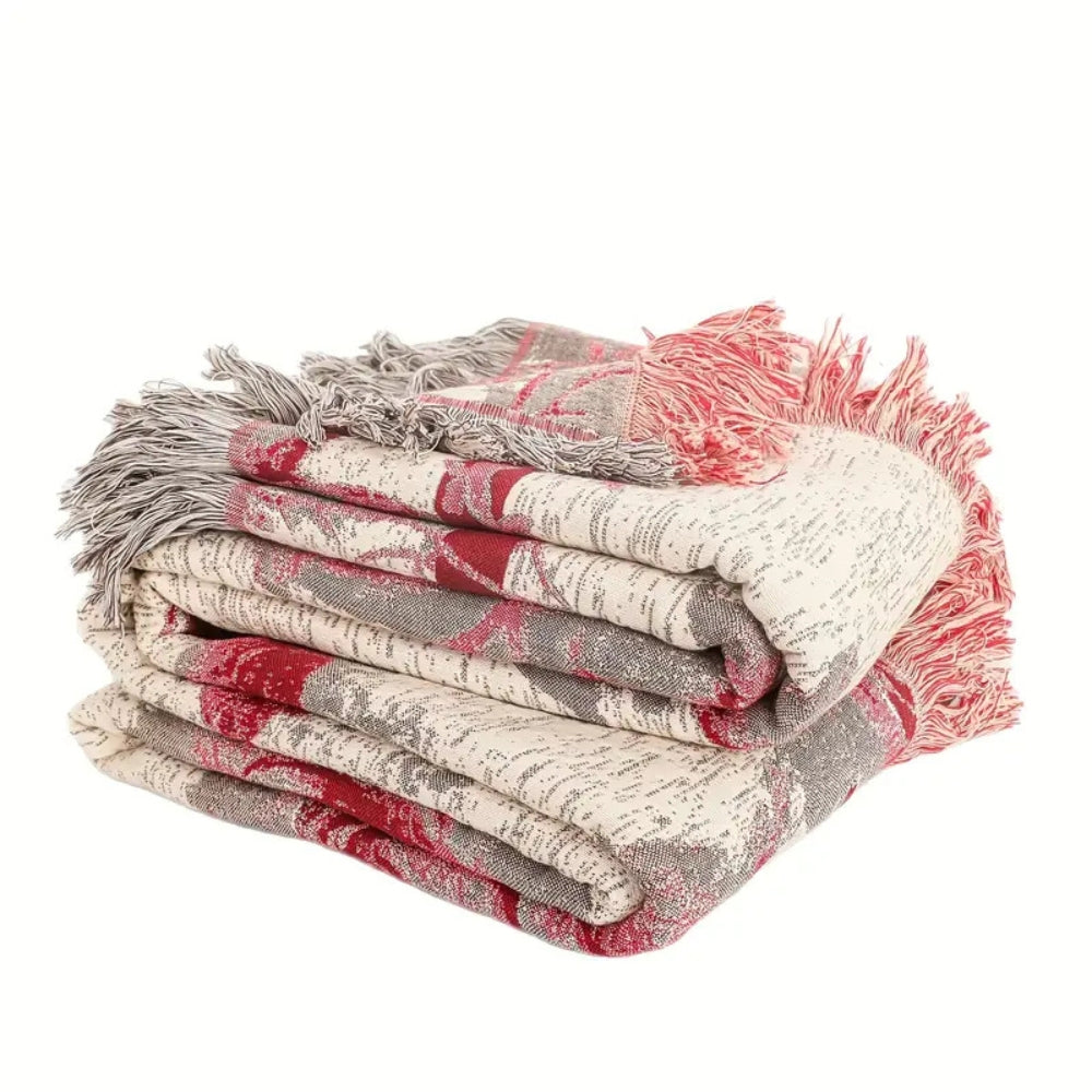Floral Jacquard Cotton Throw Blanket, 50x60 Inches, Lightweight & Cozy Home Decor 4