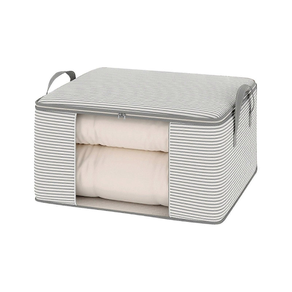 Foldable storage bag featuring a classic stripe design, made from durable fabric. Perfect for home organization, it combines functionality and style with its chic color palette 5
