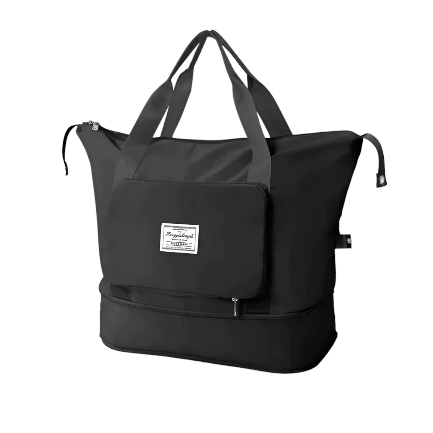 Lightweight foldable travel bag for women in vibrant floral design. Spacious carry-on luggage made from durable polyester, featuring sturdy handles and a zippered main 1