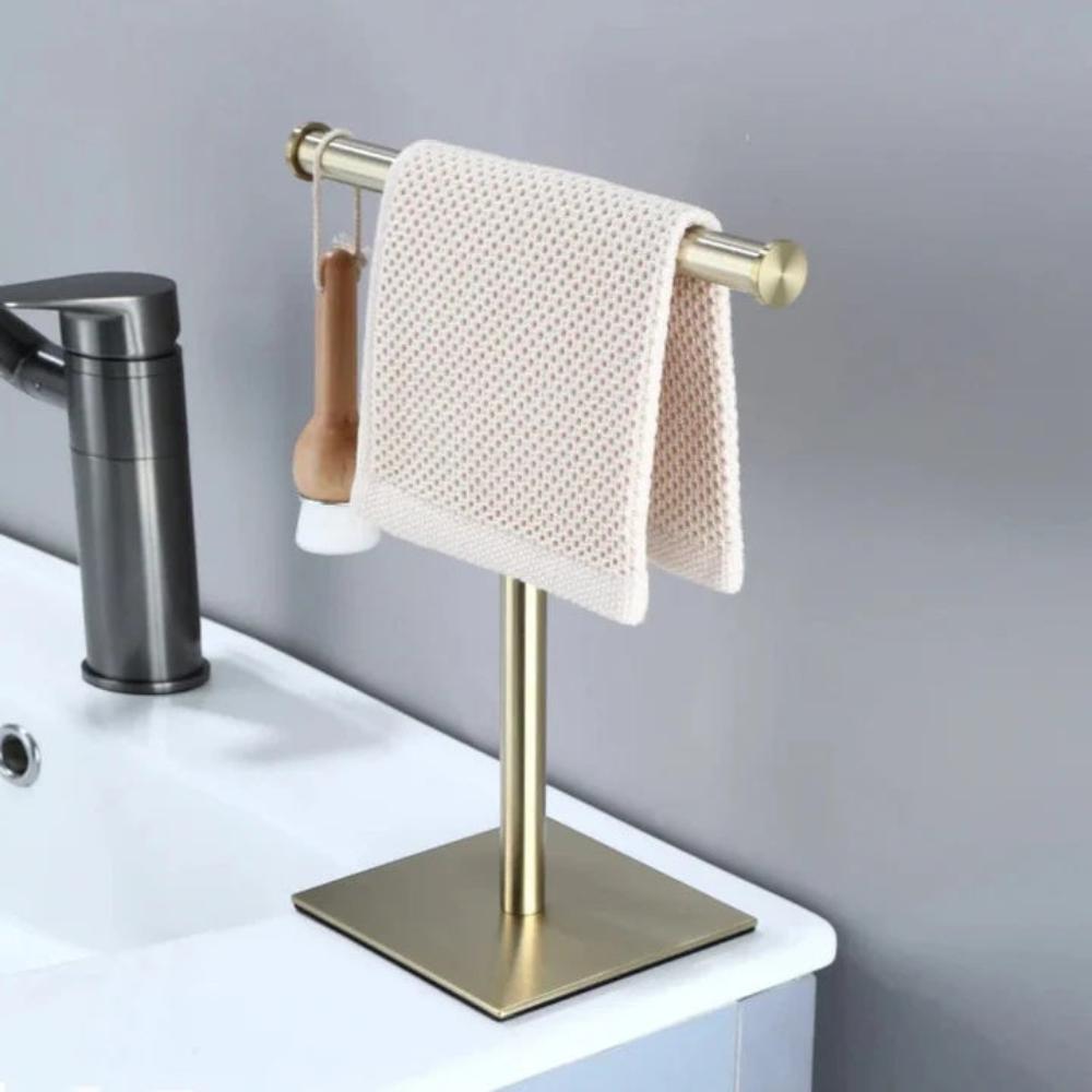 Freestanding Luxe Towel Rack - Stylish Hand Towel Holder for Bathroom Countertop Organization 2